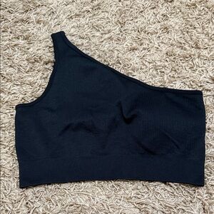 Ribbed One Shoulder Sports Bra